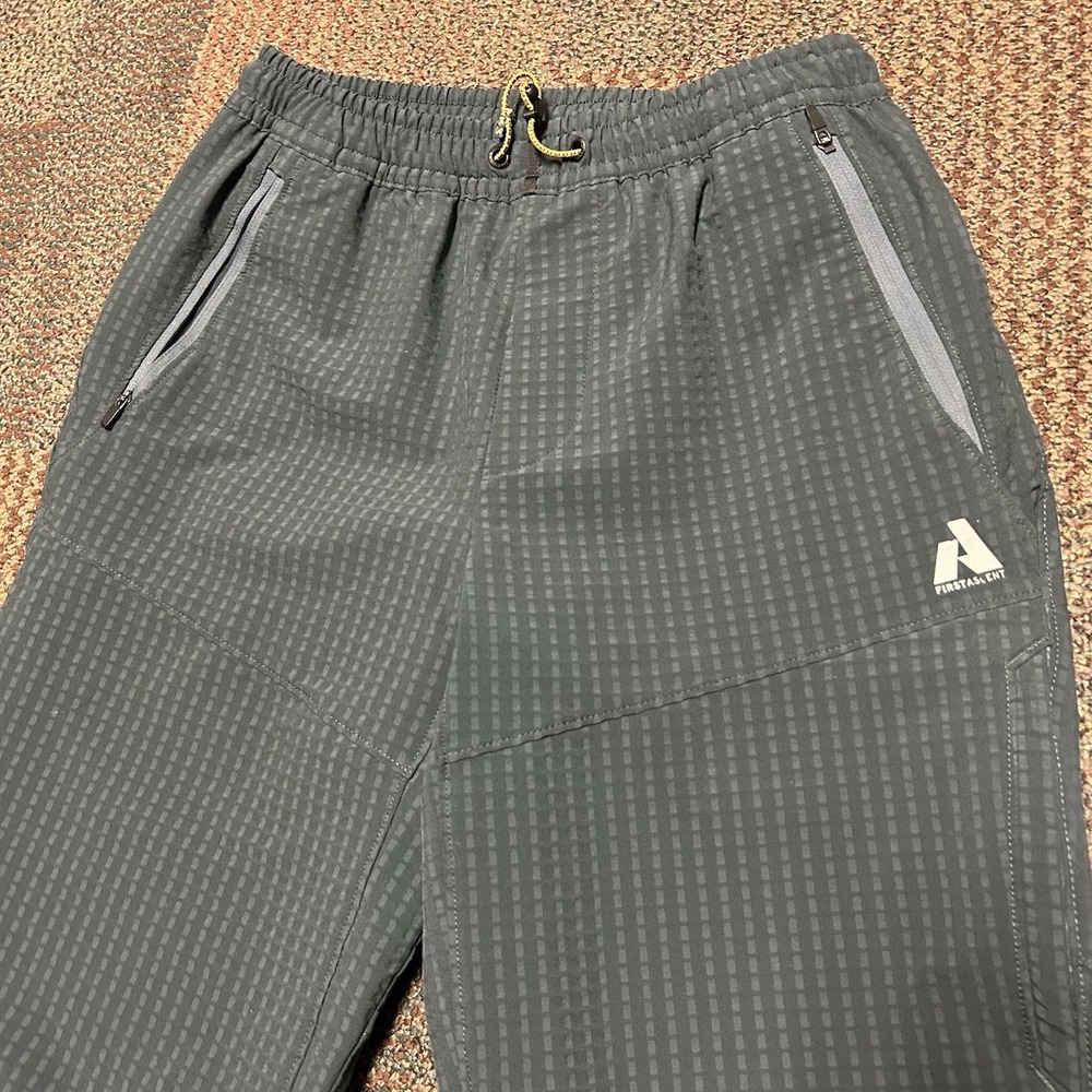 Eddie Bauer Guide Grid Pull-On Pants Mens S Shell Fleece Lined HIking Seersucker